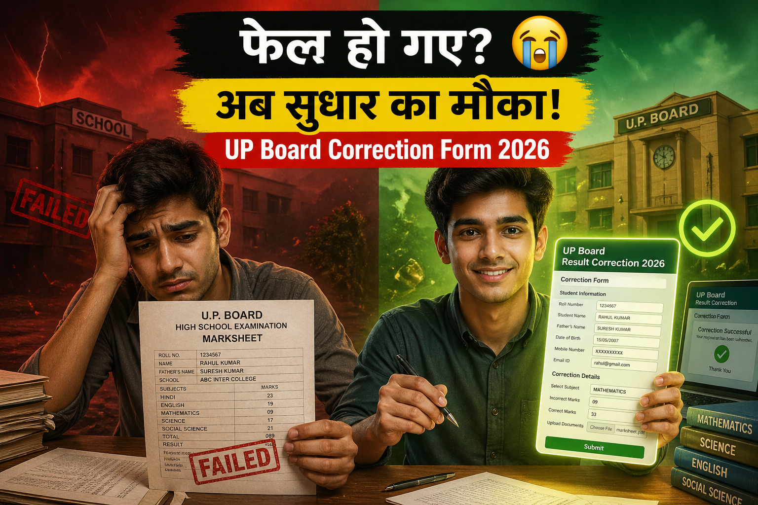 UP Board Failed 2026 Result Correction Form – Complete Guide